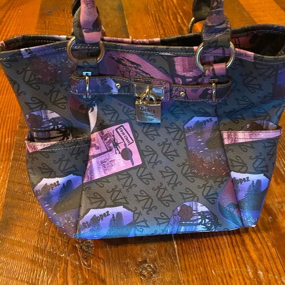 Kathy Van Zeeland bag purse purple. Safari / travel decorated and gently used! - Picture 3 of 11